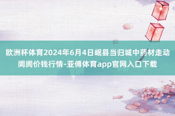 欧洲杯体育2024年6月4日岷县当归城中药材走动阛阓价钱行情-亚傅体育app官网入口下载