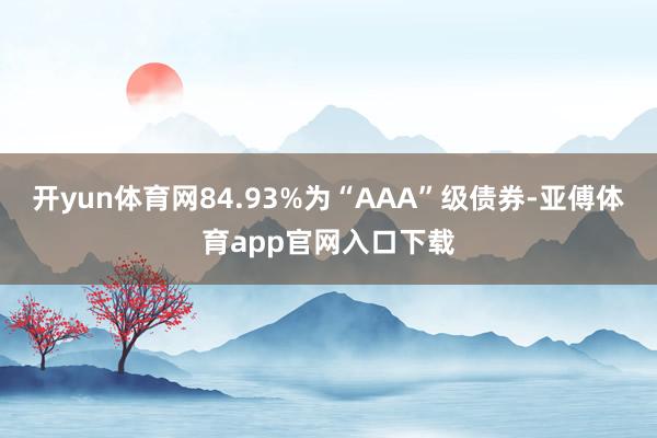 开yun体育网84.93%为“AAA”级债券-亚傅体育app官网入口下载