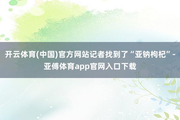 开云体育(中国)官方网站记者找到了“亚钠枸杞”-亚傅体育app官网入口下载