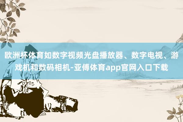 欧洲杯体育如数字视频光盘播放器、数字电视、游戏机和数码相机-亚傅体育app官网入口下载