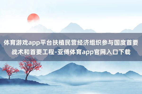 体育游戏app平台扶植民营经济组织参与国度首要战术和首要工程-亚傅体育app官网入口下载